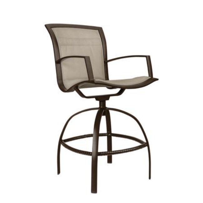 Picture of WAVE PADDED SLING BAR STOOL WITH ARMS