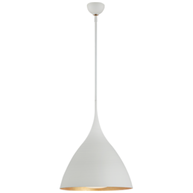 Picture of AGNES 18" PENDANT IN PLASTER WHITE WITH SOFT WHITE GLASS