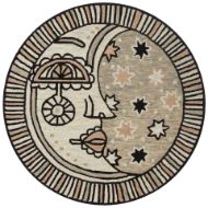 Picture of JUSTINA BLAKENEY X LOLOI AYO GREY / NATURAL 3'-0" X 3'-0" ROUND ACCENT RUG